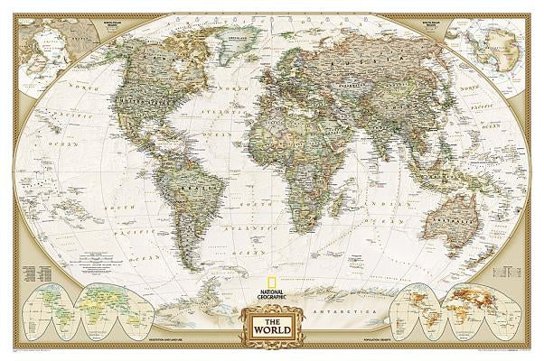 National Geographic: World Executive Wall Map - Laminated (46 X 30.5 Inches) by National Geographic Maps