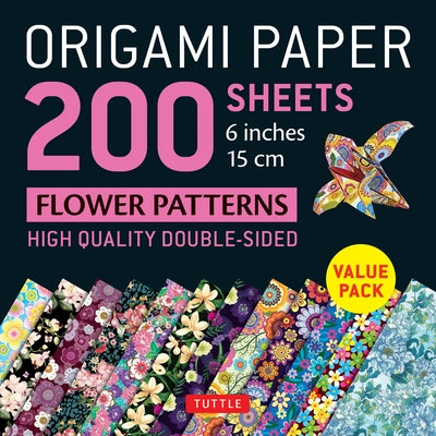 Origami Paper 200 Sheets Flower Patterns 6 (15 CM): Double Sided Origami Sheets Printed with 12 Different Designs (Instructions for 6 Projects Include by Tuttle Publishing