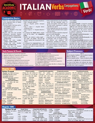 Italian Verbs - Conjugations: A Quickstudy Laminated Reference Guide by Delvino, Sally-Ann