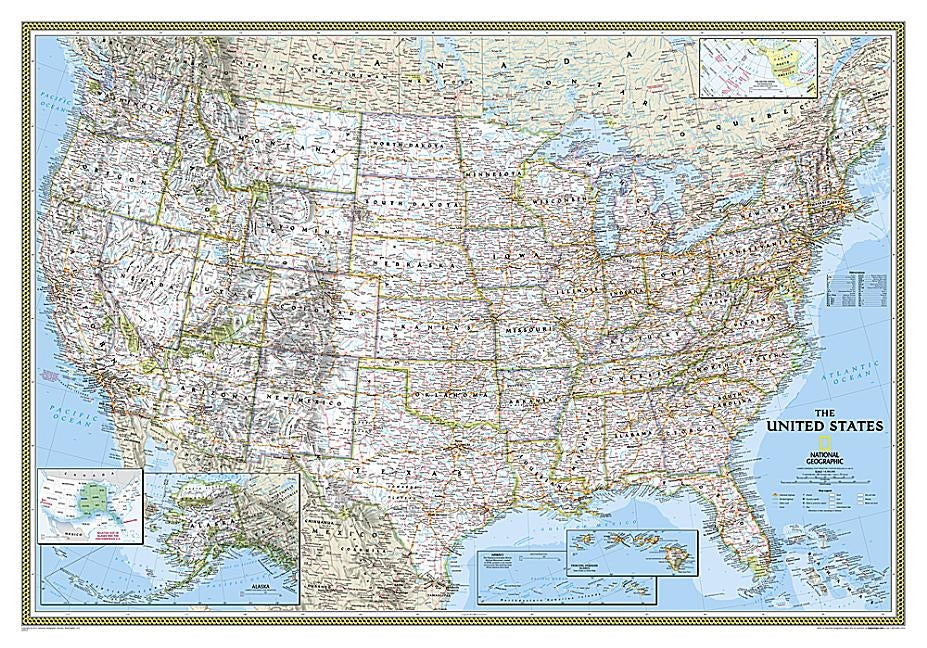 National Geographic: United States Classic Wall Map (43.5 X 30.5 Inches) by National Geographic Maps