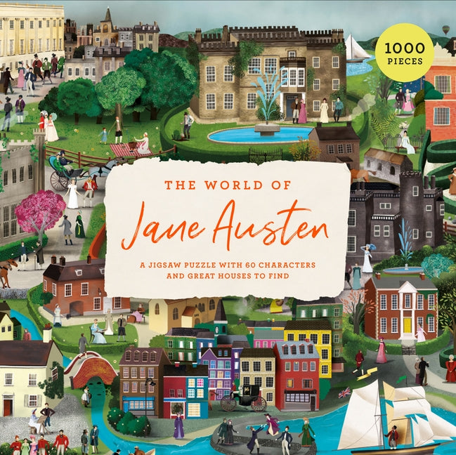 The the World of Jane Austen 1000 Piece Puzzle: A Jigsaw Puzzle with 60 Characters and Great Houses to Find by Mullan, John