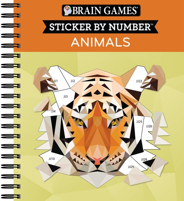 Brain Games - Sticker by Number: Animals - 2 Books in 1 by Publications International Ltd