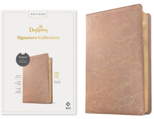 NLT Super Giant Print Bible, Filament Enabled (Leatherlike, Blush Floral, Red Letter): Dayspring Signature Collection by Tyndale