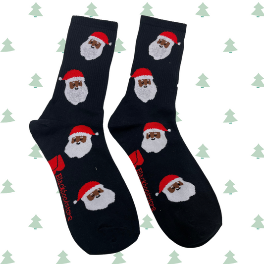 Black Santa Crew Socks