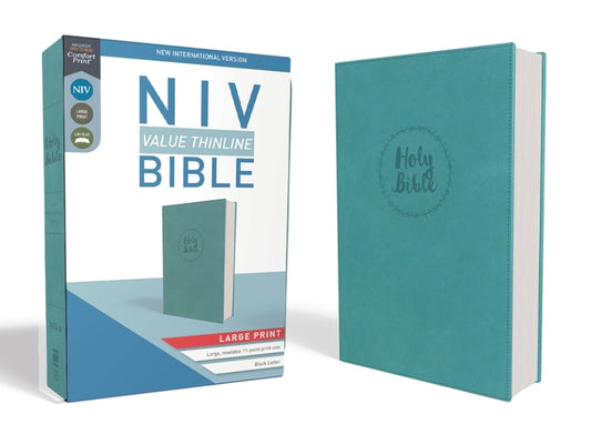 NIV, Value Thinline Bible, Large Print, Imitation Leather, Blue by Zondervan