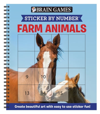 Brain Games - Sticker by Number: Farm Animals (Easy - Square Stickers): Create Beautiful Art with Easy to Use Sticker Fun! by Publications International Ltd