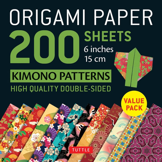 Origami Paper 200 Sheets Kimono Patterns 6" (15 CM): Tuttle Origami Paper: High-Quality Double-Sided Origami Sheets Printed with 12 Patterns (Instruct by Tuttle Publishing