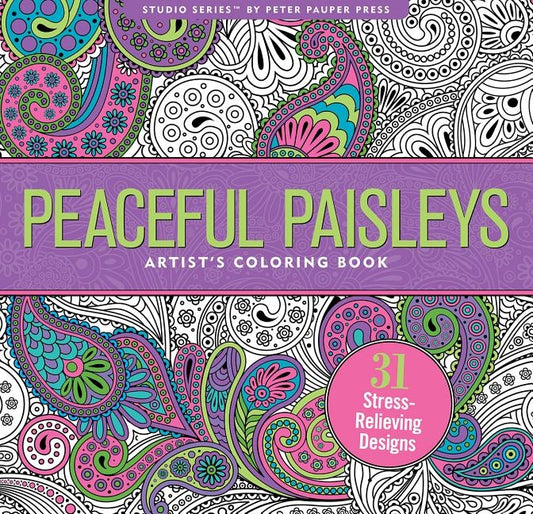 Peaceful Paisleys Adult Coloring Book by Peter Pauper Press Inc