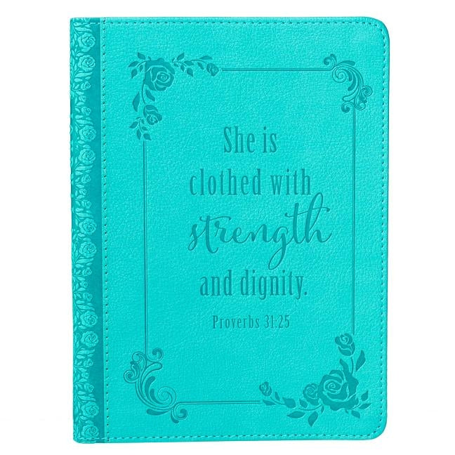 Strength and Dignity Turquoise Flexcover Journal - Proverbs 31: 25 by Christian Art Gifts