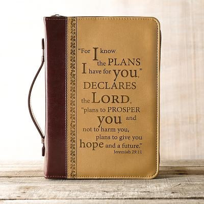 Bible Cover Xlarge Luxleather I Know the Plans by Christian Art Gifts
