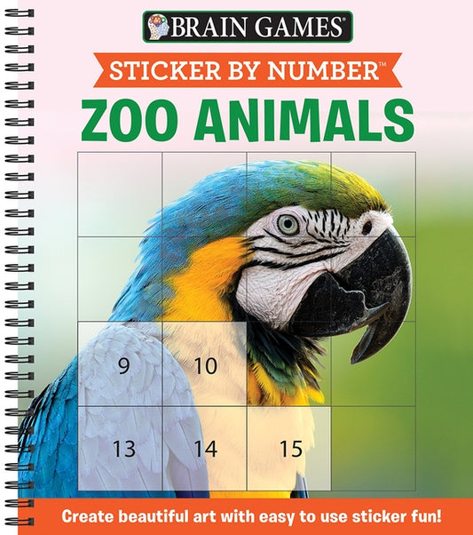 Brain Games - Sticker by Number: Zoo Animals (Square Stickers): Create Beautiful Art with Easy to Use Sticker Fun! by Publications International Ltd