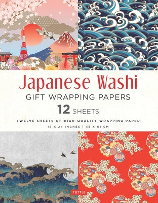 Japanese Washi Gift Wrapping Papers - 12 Sheets: High-Quality 18 X 24 Inch (45 X 61 CM) Wrapping Paper by Tuttle Publishing