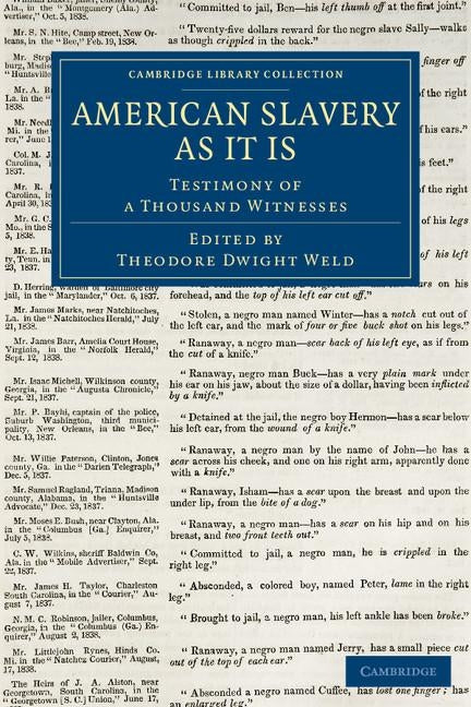 American Slavery As It Is by Weld, Theodore Dwight