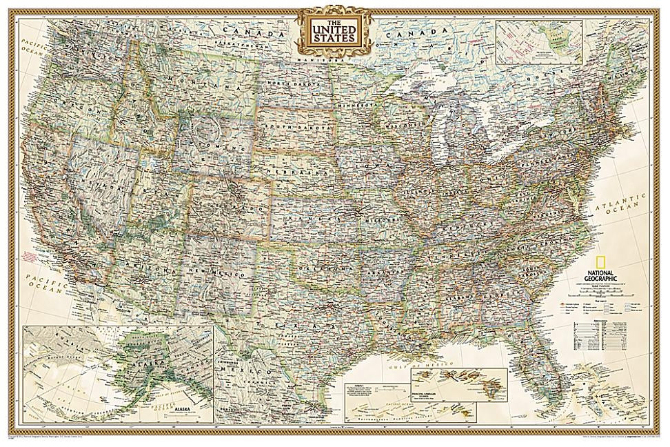 National Geographic: United States Executive Wall Map (Poster Size: 36 X 24 Inches) by National Geographic Maps