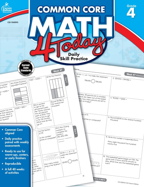 Common Core Math 4 Today, Grade 4 by McCarthy, Erin