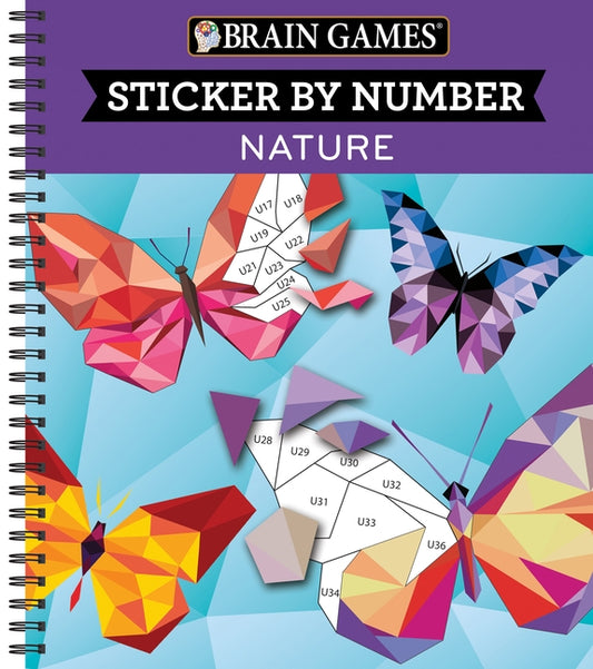 Brain Games - Sticker by Number: Nature (Geometric Stickers) by Publications International Ltd