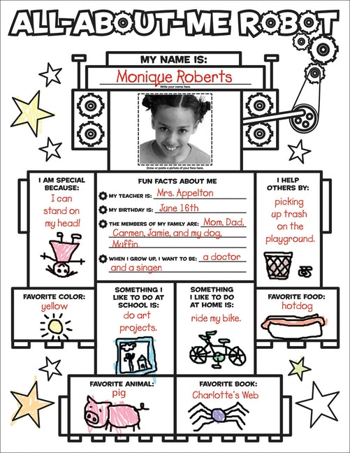 Graphic Organizer Posters: All-About-Me Robot: Grades K-2: Fill-In Personal Posters for Kids to Display with Pride by Charlesworth, Liza
