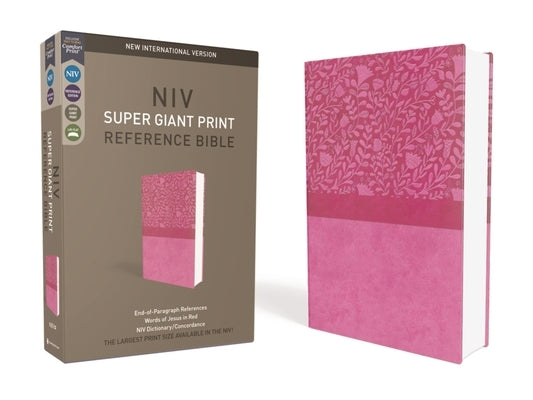 NIV, Super Giant Print Reference Bible, Giant Print, Imitation Leather, Pink, Red Letter Edition by Zondervan