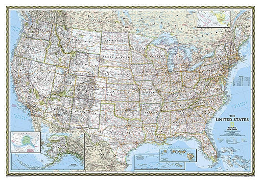 National Geographic: United States Classic Wall Map (43.5 X 30.5 Inches) by National Geographic Maps